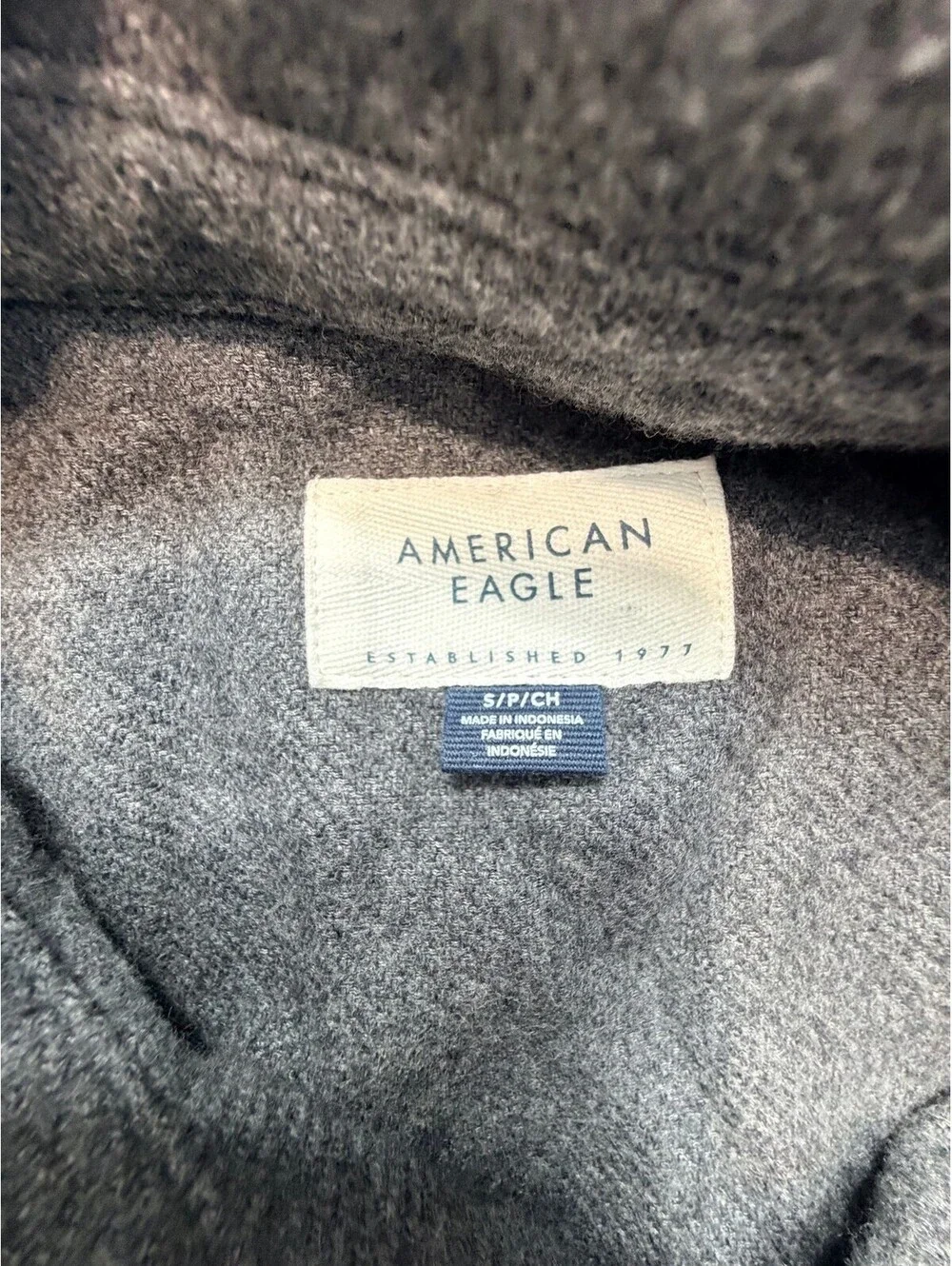 American Eagle Mens Shirt Jacket Small Charcoal Gray Cotton